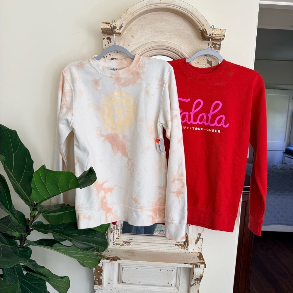 NWT Pure Barre Red and Cream Sweatshirts Size XS